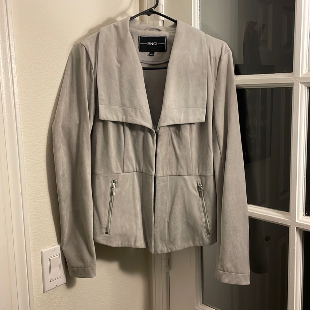 Light Gray Very Soft Suede Jacket - image 1
